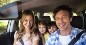 Family in mini-van